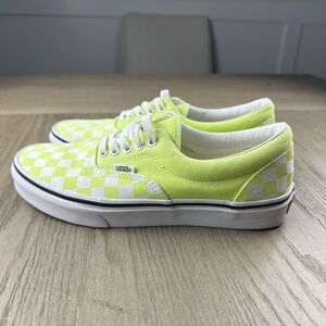 Vans Women’s Lime Checkered Sneakers nice. Size 8.5